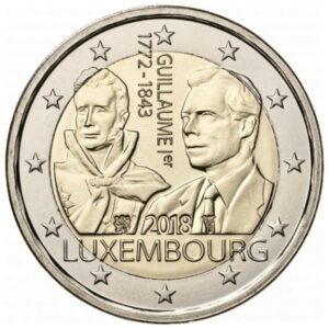 Liuksemburgas 2018 2 euro proginė moneta - Didžiojo kunigaikščio Guillaume I mirties 175-metis