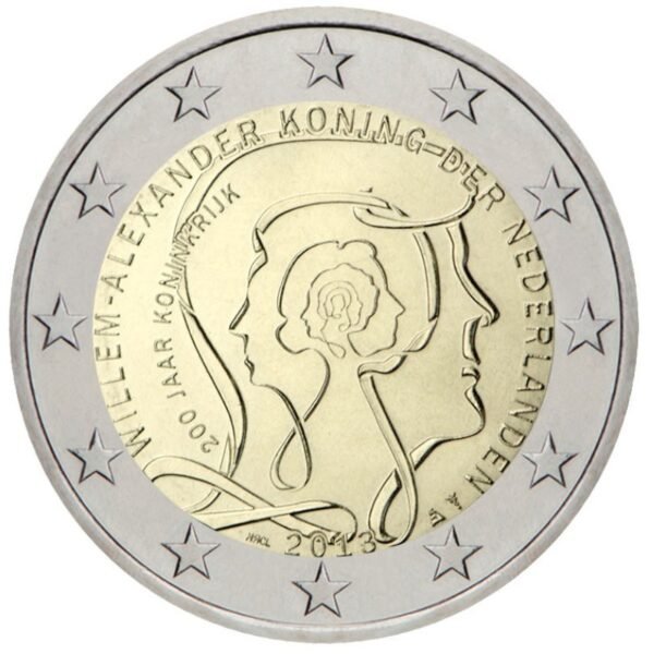 Nyderlandai 2013 2 euro proginė moneta - Nyderlandų karalystės 200-metis Nyderlandai 2013 2 euro proginė moneta - Nyderlandų karalystės 200-metis