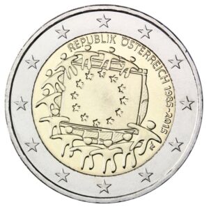 Austrija 2015 2 euro proginė moneta - ES vėliava