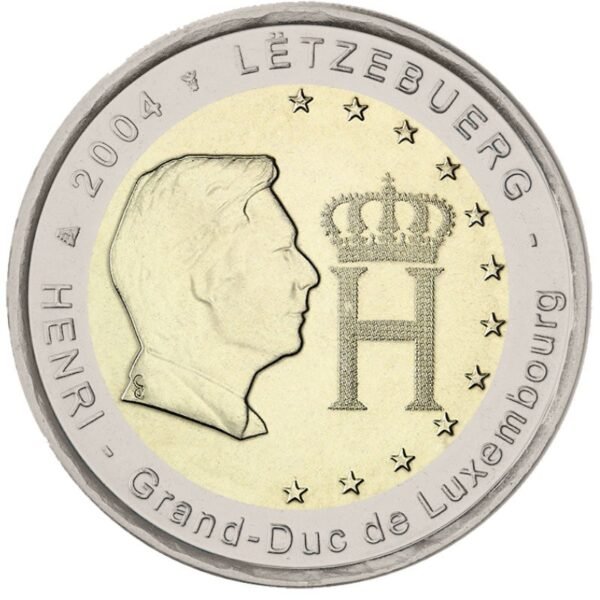 Liuksemburgas 2004 2 euro proginė moneta - Didysis kunigaikštis Henri Liuksemburgas 2004 2 euro proginė moneta - Didysis kunigaikštis Henri