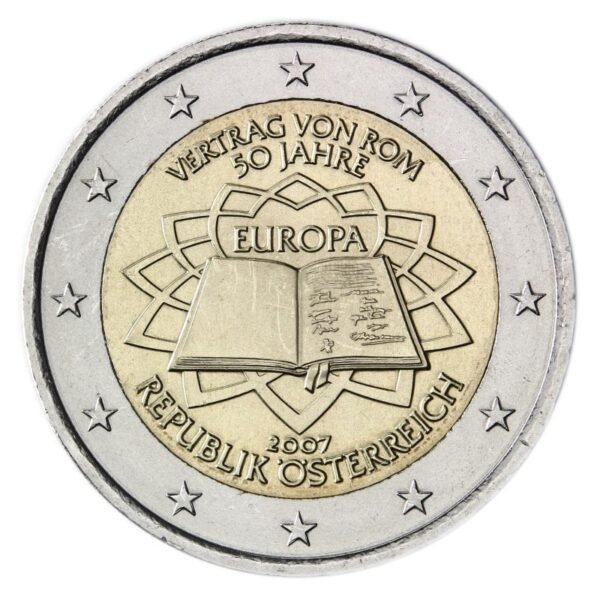 Austrija 2007 2 euro proginė moneta - Romos taikos sutartis (ToR) Austrija 2007 2 euro proginė moneta - Romos taikos sutartis (ToR)