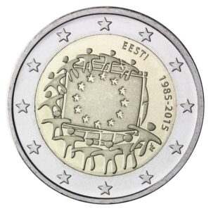 Estija 2015 2 euro proginė moneta - Vėliava