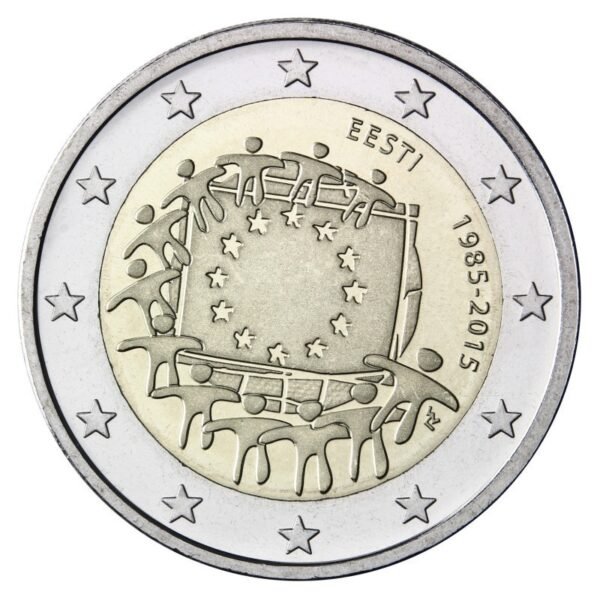 Estija 2015 2 euro proginė moneta - Vėliava
