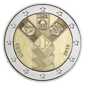 Estija 2018 2 euro proginė moneta - Baltijos valstybių nepriklausomybės šimtmetis