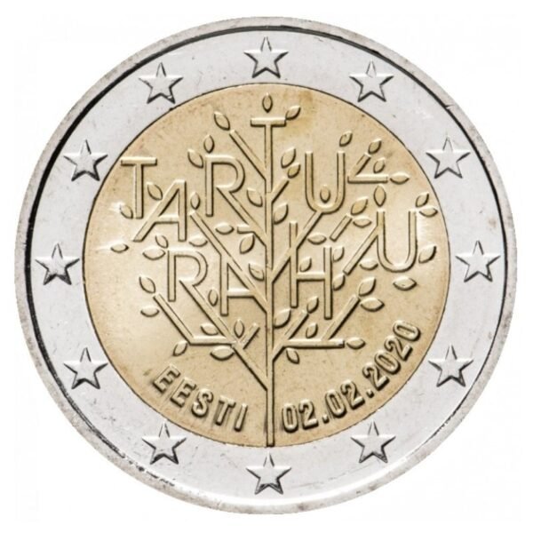 Estija 2020 2 euro proginė moneta - Tartu taikos sutartis Estija 2020 2 euro proginė moneta - Tartu taikos sutartis