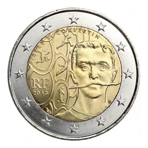 Prancūzija 2013 2 euro proginė moneta - Pjero de Kuberteno gimimo 150-metis Prancūzija 2013 2 euro proginė moneta - Pjero de Kuberteno gimimo 150-metis