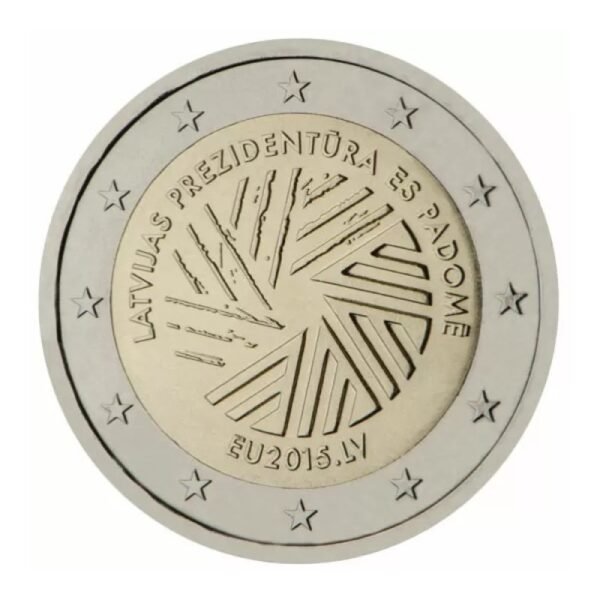 Latvija 2015 2 euro proginė moneta - Latvijos pirmininkavimas ES Tarybai