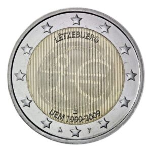 Liuksemburgas 2009 2 euro proginė moneta - Ekonominės ir pinigų sąjungos 10-metis (EMU)