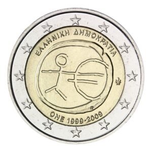 Graikija 2009 2 euro proginė moneta - Ekonominės ir pinigų sąjungos 10-metis (EMU)