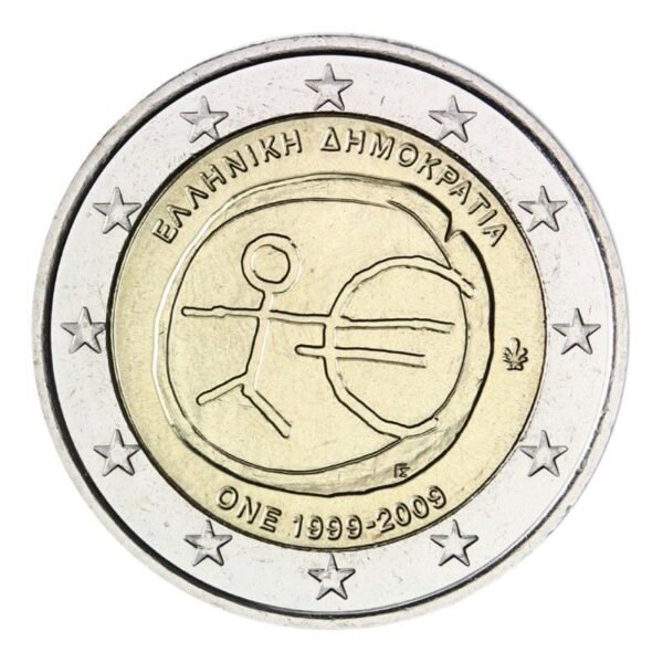 Graikija 2009 2 euro proginė moneta - Ekonominės ir pinigų sąjungos 10-metis (EMU)