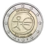 Nyderlandai 2009 2 euro proginė moneta - Ekonominės ir pinigų sąjungos 10-metis (EMU)