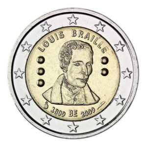 Belgija 2009 2 euro proginė moneta - Luiso Brailio gimimo 200-metis