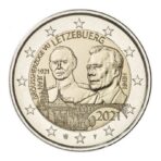 Liuksemburgas 2021 2 euro proginė moneta- Didžiojo kunigaikščio Jeano gimimo 100-metis (reljefas)