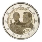 Liuksemburgas 2021 2 euro proginė moneta- Didžiojo kunigaikščio Jeano gimimo 100-metis (holograma)