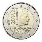 Liuksemburgas 2014 2 euro proginė moneta - Didžiosios kunigaikštystės nepriklausomybės 175-metis