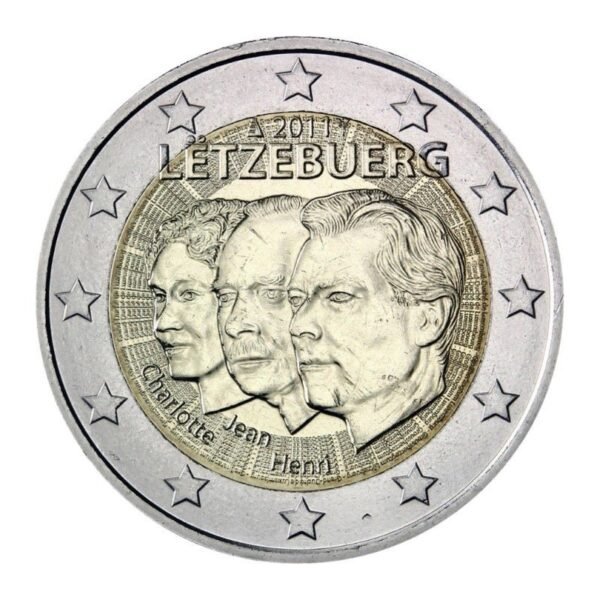 Liuksemburgas 2011 2 euro proginė moneta -  Didžiojo kunigikščio Jeano skyrimo įgaliotiniu 50-metis Liuksemburgas 2011 2 euro proginė moneta - Didžiojo kunigikščio Jeano skyrimo įgaliotiniu 50-metis