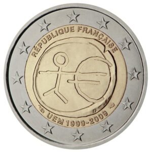 Prancūzija 2009 2 euro proginė moneta - Ekonominės ir pinigų sąjungos 10-metis (EMU)