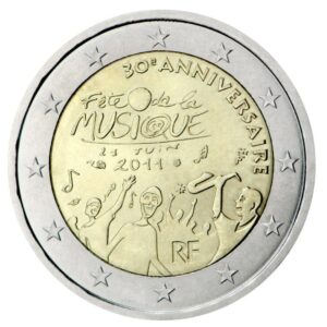 Prancūzija 2011 2 euro proginė moneta - Muzikos šventės 30-metis