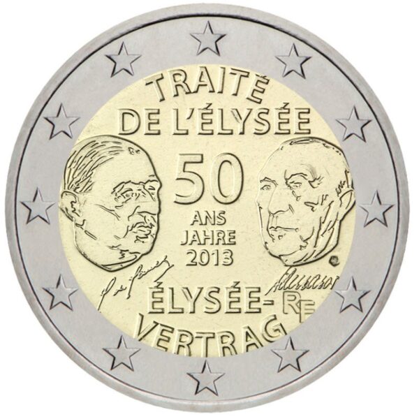 Prancūzija 2013 2 euro proginė moneta - Eliziejaus sutarties 50-metis (ET)