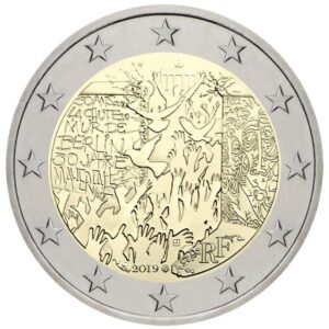 Prancūzija 2019 2 euro proginė moneta - Berlyno sienos griūties 30-metis