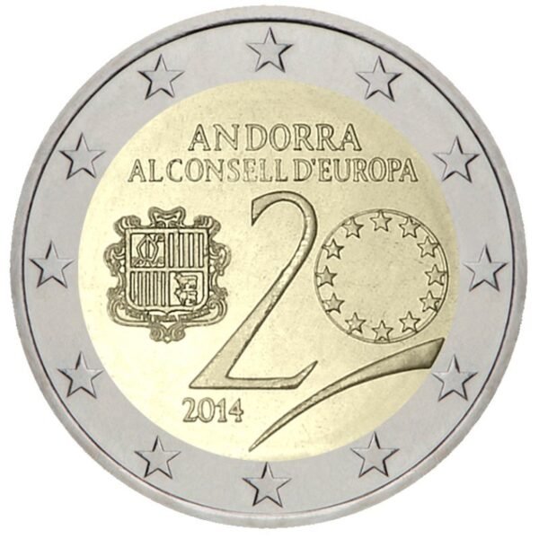 Andora 2014 2 euro proginė moneta kortelėje - Europos Taryba (BU) Andora 2014 2 euro proginė moneta kortelėje - Europos Taryba (BU)