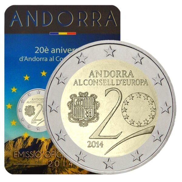 Andora 2014 2 euro proginė moneta kortelėje - Europos Taryba (BU) Andora 2014 2 euro proginė moneta kortelėje - Europos Taryba (BU)