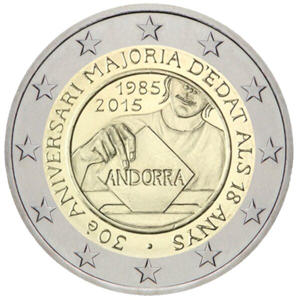 Andora 2015 2 euro proginė moneta kortelėje - Balsavimo teisė (BU)