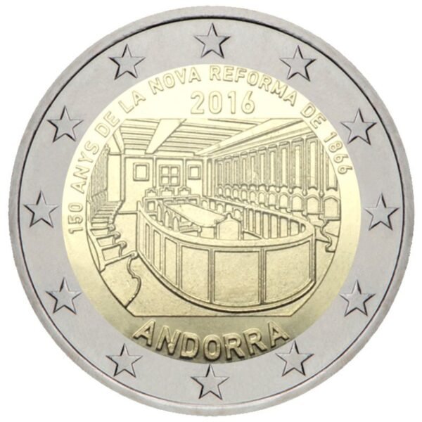 Andora 2016 2 euro proginė moneta kortelėje - Naujoji reforma (BU)