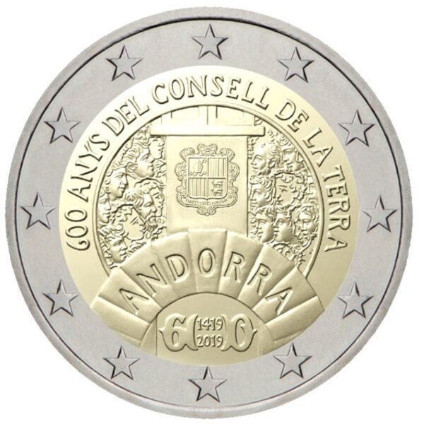 Andora 2019 2 euro proginė moneta kortelėje - Žemės taryba (BU) Andora 2019 2 euro proginė moneta kortelėje - Žemės taryba (BU)