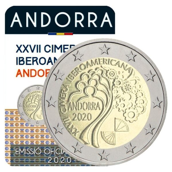 Andora 2020 2 euro proginė moneta kortelėje - Ibero-Amerikos susitikimas (BU) Andora 2020 2 euro proginė moneta kortelėje - Ibero-Amerikos susitikimas (BU)