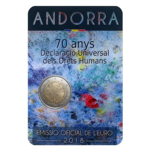 Andora 2 euro 2018 Zmogaus teises coincard