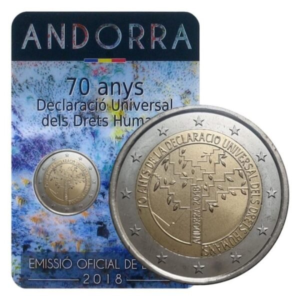 Andora 2 euro 2018 Zmogaus teises coincard