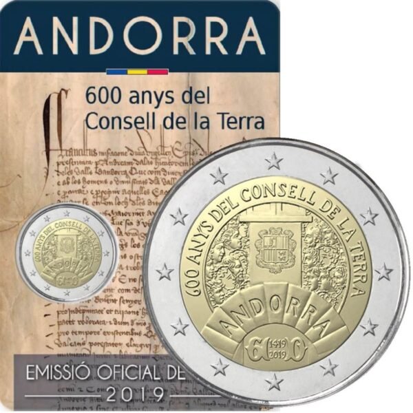 Andora 2 euro 2019 Zemes tarybai coincard