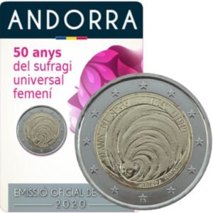 Andora 2 euro 2020 Moteru teises coincard