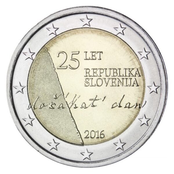 Slovėnija 2016 2 eurai - Slovėnijos nepriklausomybės 25-metis Slovėnija 2016 2 eurai - Slovėnijos nepriklausomybės 25-metis