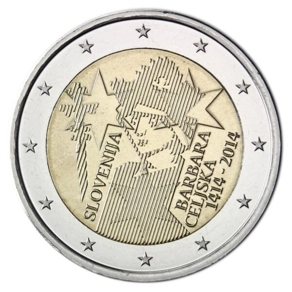 Slovėnija 2014 2 eurų proginė moneta - Barbora iš Celjė Slovėnija 2014 2 eurų proginė moneta - Barbora iš Celjė