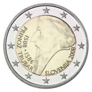 Slovėnija 2008 2 eurų moneta - Primož Trubar