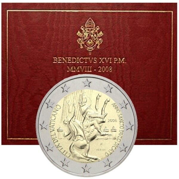 Vatikanas 2008 2 euro proginė moneta kortelėje - Šv. Pauliaus metai (BU) Vatikanas 2008 2 euro proginė moneta kortelėje - Šv. Pauliaus metai (BU)