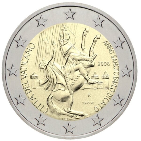 Vatikanas 2008 2 euro proginė moneta kortelėje - Šv. Pauliaus metai (BU) Vatikanas 2008 2 euro proginė moneta kortelėje - Šv. Pauliaus metai (BU)