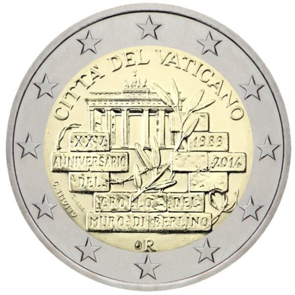 Vatikanas 2014 2 euro proginė moneta kortelėje - Berlyno sienos griūtis (BU) Vatikanas 2014 2 euro proginė moneta kortelėje - Berlyno sienos griūtis (BU)