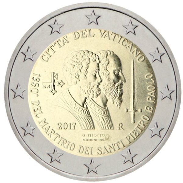 Vatikanas 2017 2 euro proginė moneta kortelėje - Šv. Petras ir Šv. Paulius (BU) Vatikanas 2017 2 euro proginė moneta kortelėje - Šv. Petras ir Šv. Paulius (BU)