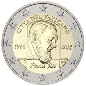 Vatikanas 2018 2 euro proginė moneta kortelėje - Tėvas Pijus (BU)
