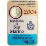 San Marinas 2004 2 euro proginė moneta - Bartolomeo Borghesi (BU)