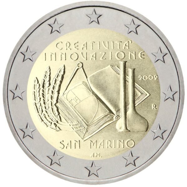 San Marinas 2009 2 euro proginė moneta - Europos kūrybiškumo ir naujovių metai (BU) San Marinas 2009 2 euro proginė moneta - Europos kūrybiškumo ir naujovių metai (BU)
