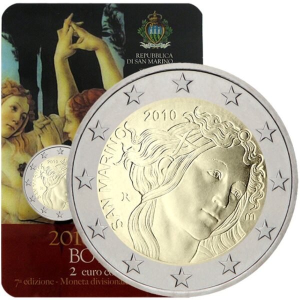 San Marinas 2010 2 euro proginė moneta - Sandro Botticelli (BU) San Marinas 2010 2 euro proginė moneta - Sandro Botticelli (BU)