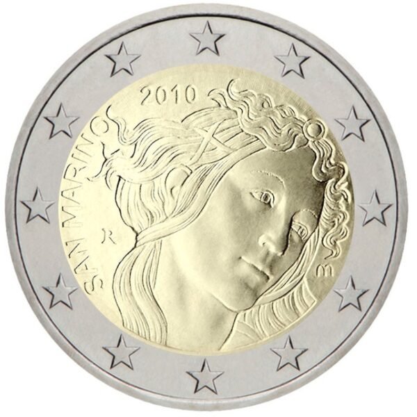 San Marinas 2010 2 euro proginė moneta - Sandro Botticelli (BU) San Marinas 2010 2 euro proginė moneta - Sandro Botticelli (BU)