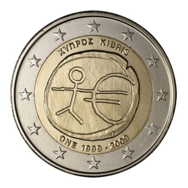 Kipras 2009 2 euro proginė moneta - Ekonominės ir pinigų sąjungos 10-metis (EMU)