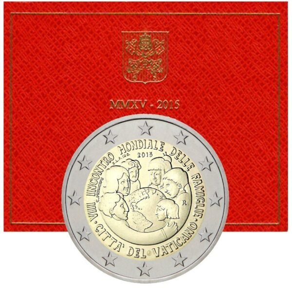 Vatikanas 2015 2 euro proginė moneta kortelėje - Pasaulinis šeimų susitikimas Filadelfijoje (BU)