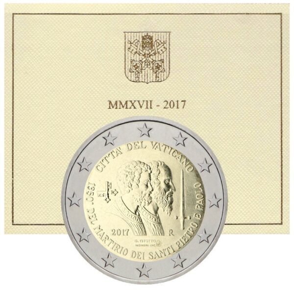 Vatikanas 2017 2 euro proginė moneta kortelėje - Šv. Petras ir Šv. Paulius (BU) Vatikanas 2017 2 euro proginė moneta kortelėje - Šv. Petras ir Šv. Paulius (BU)