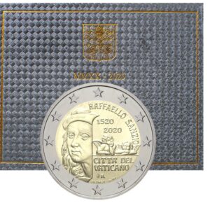 Vatikanas 2020 2 euro proginė moneta kortelėje - Rafaelis (BU)